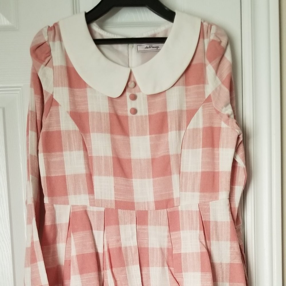 Ank Rouge Long sleeve gingham dress